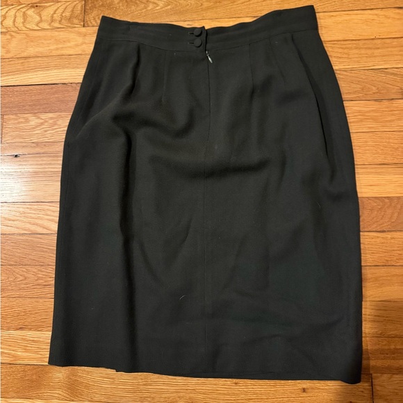 Vintage Liz Claiborne dark green wrap pencil skirt - Picture 3 of 4